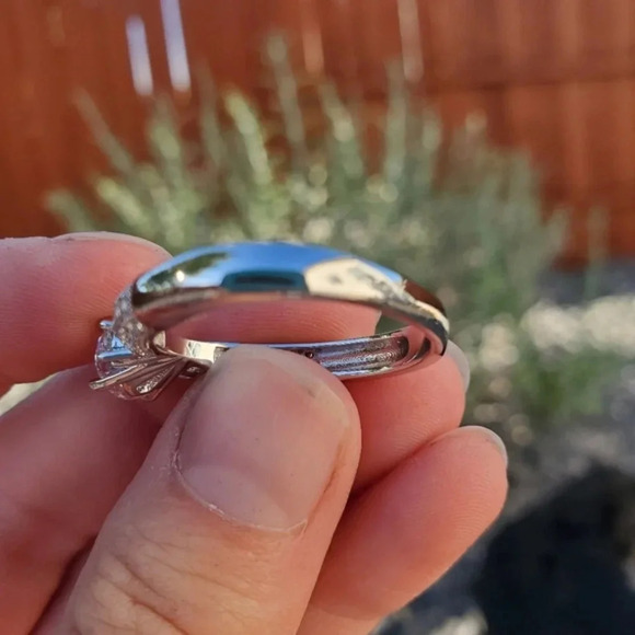 Classic Round 6.20ct Pave White Topaz Engagement Ring sz 9.5-10 - Picture 4 of 7